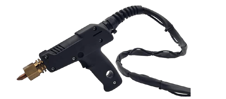 Micro Resistance Welding with Handheld Welding Gun in Industrial Production