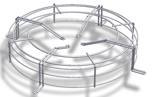 Protective wire mesh assembly — resistance-welded intersections for high mechanical strength and clean geometry.